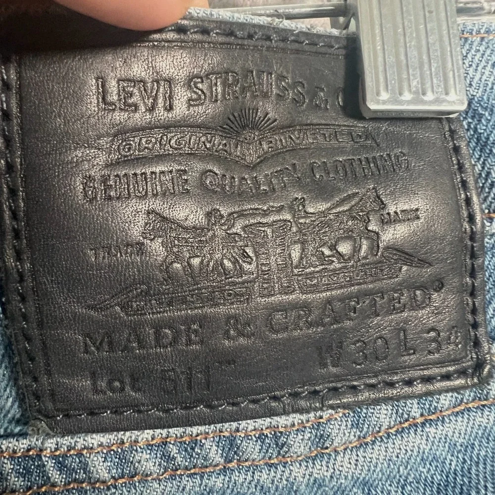 Levis Made & Crafted 511 Jeans Mens 30x34 (30x32) Selvedge Blue Slim Straight
